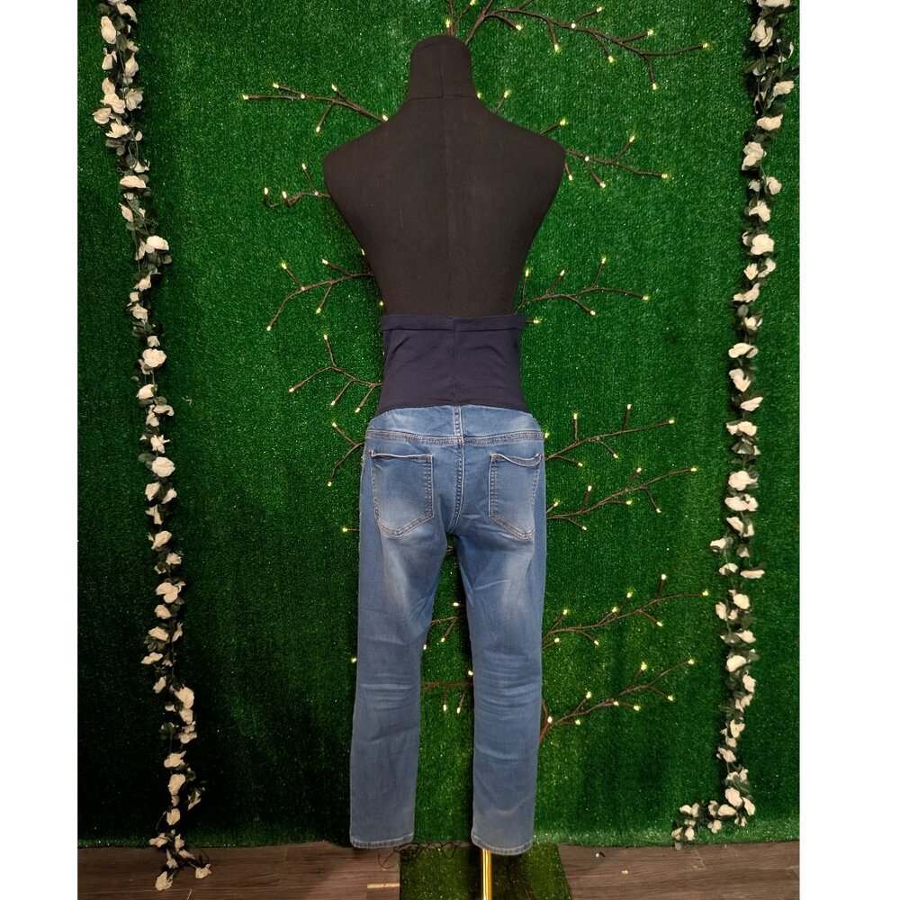 Blue Savvy Full Panel Maternity Skinny Jeans, Size L, Excellent Used Condition! - Picture 4 of 5